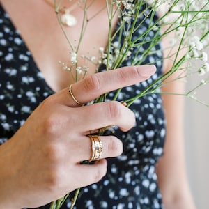 Dainty Initial Ring Stacking Name Rings Stacking Gold Ring Gold Initial Ring Personalized Name Ring Minimalist Signet Ring image 1