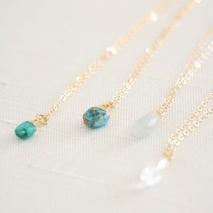Aquamarine Necklace Emerald Necklace Natural Blue Gemstones Raw Gemstone Turquoise Necklace Ocean Blue Jewelry Mermaid Jewelry image 2