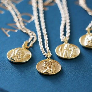 Goddess Necklace - Athena - Persephone - Artemis - Aphrodite - Percy Jackson - Gold Coin Necklace - Greek Goddess Necklace - Vintage Coin