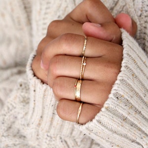 Stacking Ring - Minimalist Ring Gold - Gold Bead Ring - Rope Ring - Silver Bead Ring - Spacer Ring - Dainty Accent Rings - Stackable Ring