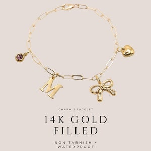 Custom Charm Bracelet: 14k Gold-Filled, Waterproof, Anti-Tarnish