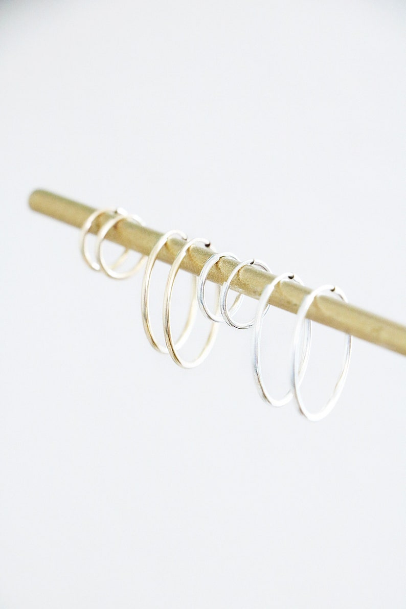 Hoop Earrings Huggie Hoops Lightweight Hoops Everyday Hoop Earrings Endless Hoops Infinity Hoops Large Hoop Earrings image 1