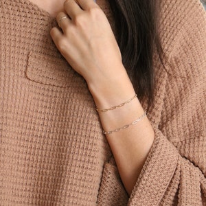 Paperclip Chain Bracelet - Clip Chain Bracelet - Gold Filled Clip Chain - Charm Bracelet - Layering Bracelet - Bridesmaid Gift For Her
