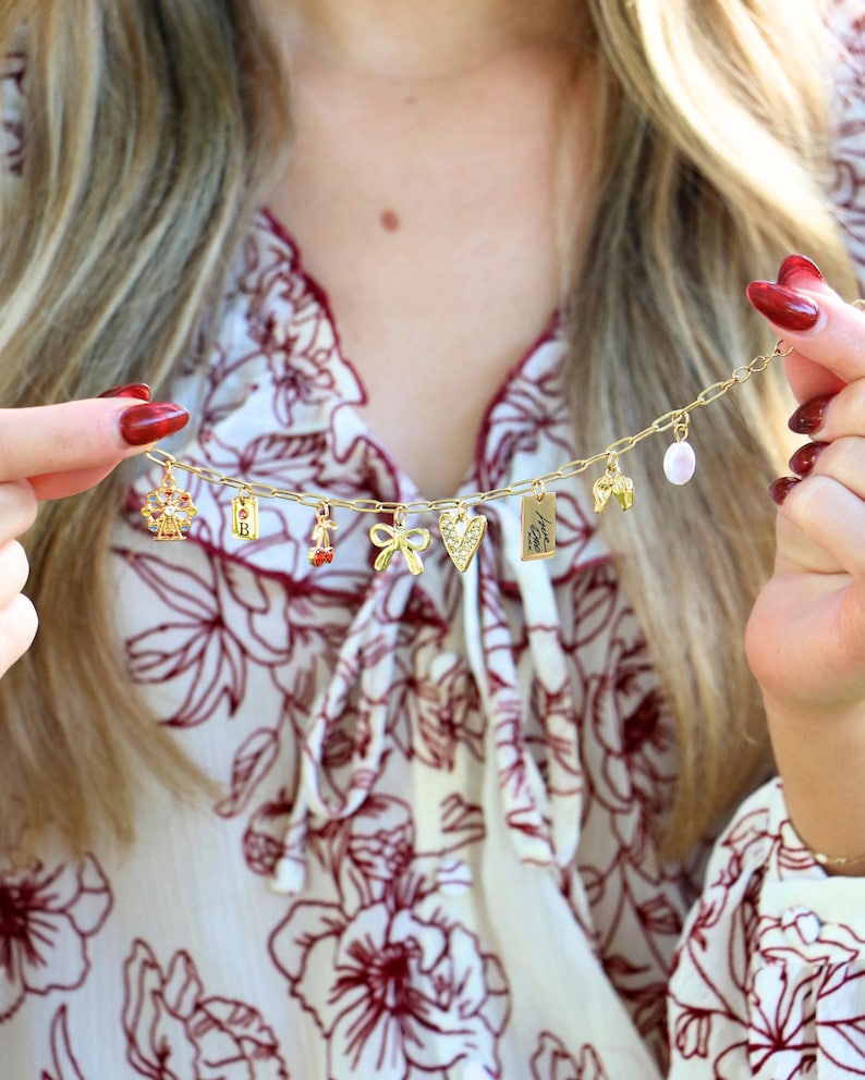 Custom Charm Bracelet: Gold + Silver, Waterproof, Anti-Tarnish afbeelding 6