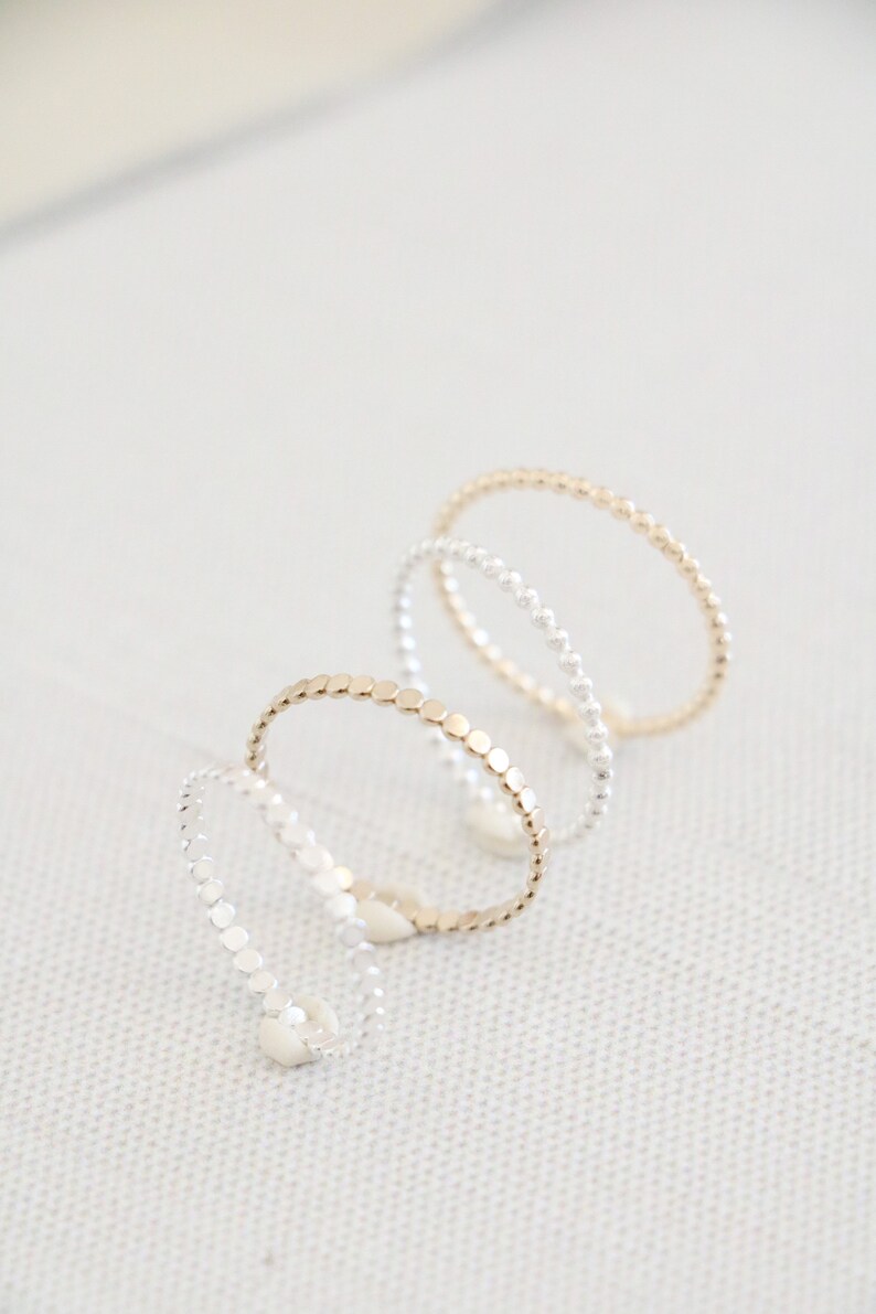 Flat Bead Ring Stackable Ring Dot Ring Bead Ring Dainty Midi Ring Spacer Ring Minimalist Ring Accent Ring Gift For Her image 7