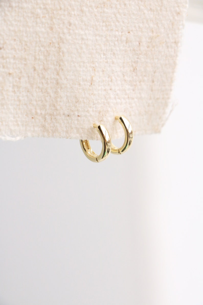 Huggie Hoops Tiny Everyday Hoops Silver Huggie Hoops Dainty Hoops Minimalist Hoops Basic Hoops Earrings Lightweight Hoops image 2