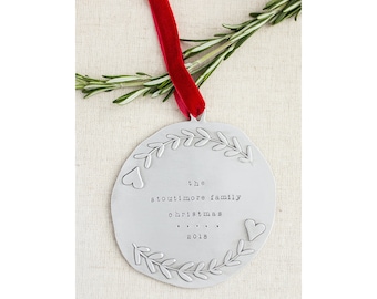 Family Ornament - Personalized Christmas Ornament - Mr and Mrs Ornament - Engagement Ornament - Custom Ornament - Our First Home Ornament