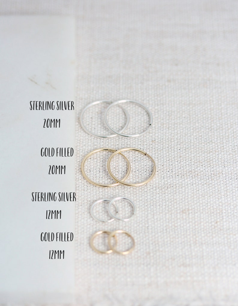 Hoop Earrings Huggie Hoops Lightweight Hoops Everyday Hoop Earrings Endless Hoops Infinity Hoops Large Hoop Earrings image 4