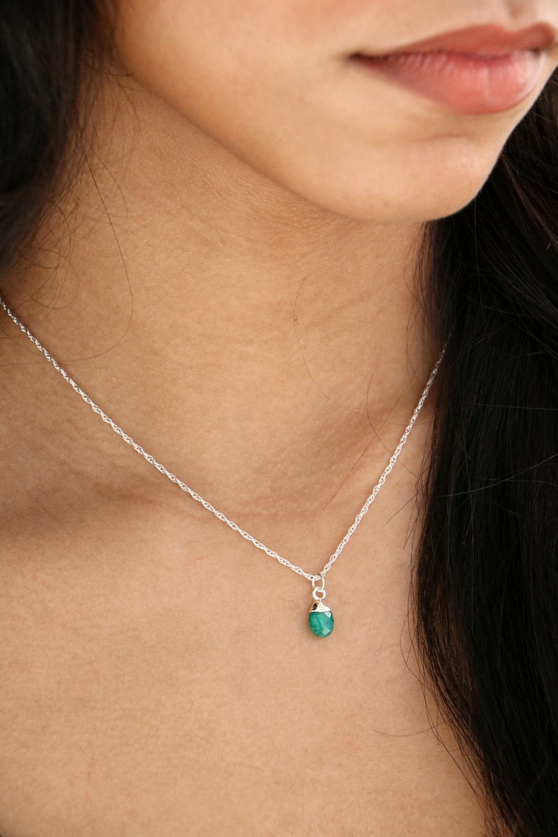 Aquamarine Necklace Emerald Necklace Natural Blue Gemstones Raw Gemstone Turquoise Necklace Ocean Blue Jewelry Mermaid Jewelry image 8