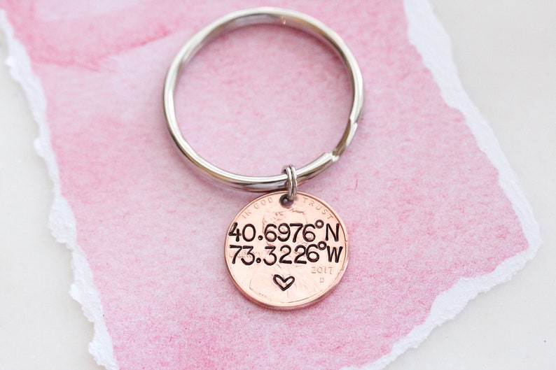 Personalized Best Friends Keychain Lucky Penny Keychain Set Etsy