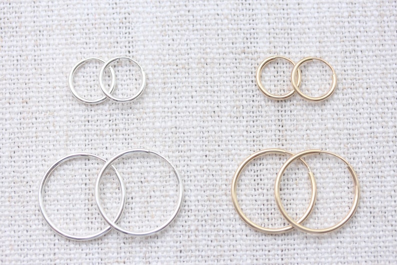 Hoop Earrings Huggie Hoops Lightweight Hoops Everyday Hoop Earrings Endless Hoops Infinity Hoops Large Hoop Earrings image 8