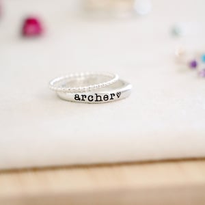 Personalized Name Ring Stackable Name Ring Mothers Ring Gold Stacking Ring Minimalist Rings Mothers Day Gift Personalized image 4
