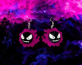 Boucles d'oreilles Gastly et Pokeball
