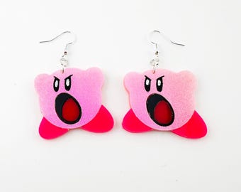 Boucles d'oreilles Kirby, acrylique découpé