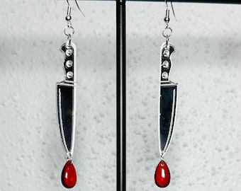 Boucles d'oreilles couteau sanglant en acrylique découpé