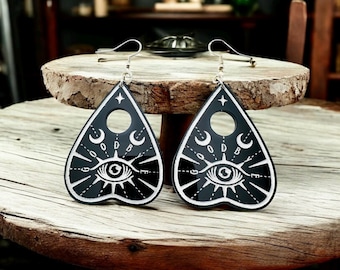 Boucles d'oreilles planchette en acrylique découpé