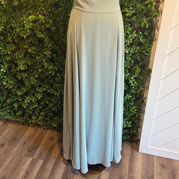 NWT- Romantically Speaking Sage Green Cowl Lace-Up Dress View 6