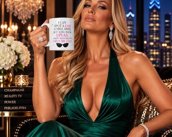 Funny Quote Coffee Mug, I Can Spot a Fake a Mile Away Mug, Sassy Mug, Dead Housewives of Philadelphia, Book Lover Gift