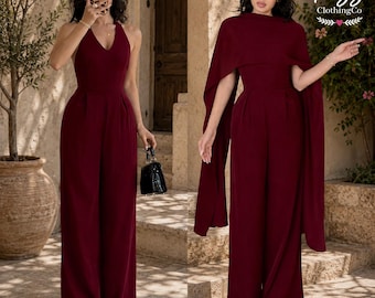 Women's Shawl Jumpsuit | Wide Leg Romper | Loose Casual Summer One Piece Vacation Outfit
