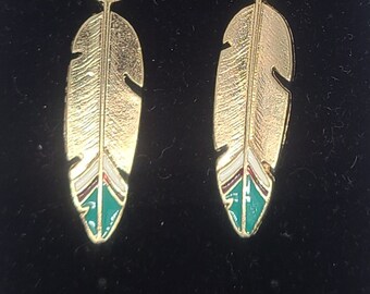 Feather Earrings With Gold 825 Hooks