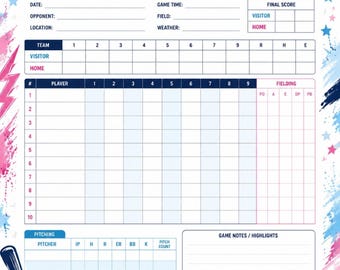 Baseball Scorebook Printable