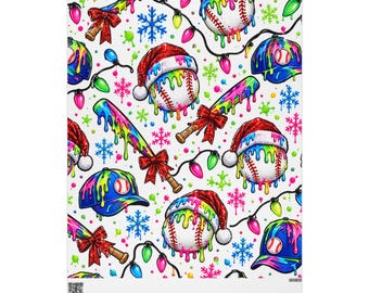 Baseball Drip Christmas Wrapping Paper