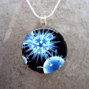 Virus Jewelry Glass Pendant Necklace Science Jewellery Virus 14 image 1