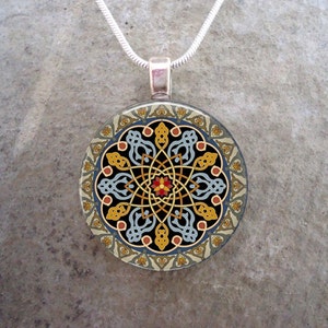 Celtic Jewelry - Glass Pendant Necklace - Free Shipping - sku CELTIC33