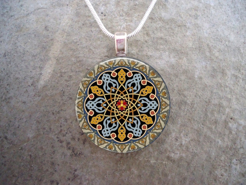 Celtic Jewelry - Glass Pendant Necklace - Free Shipping - sku CELTIC33