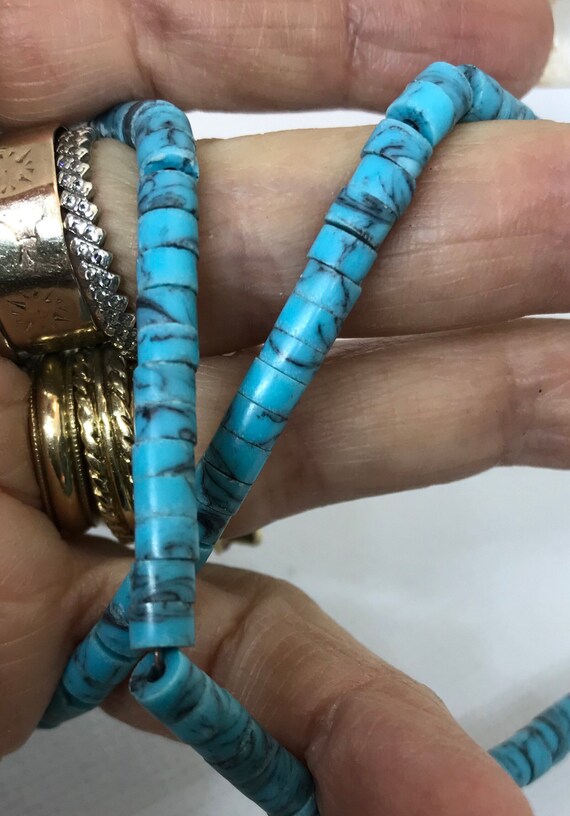 Two strands of turquoise beads.  18” long, one is… - image 2