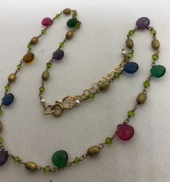 14kt gold filled gemstone necklace. 17.5” long, a… - image 1
