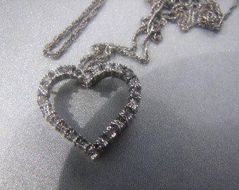 DIAMOND HEART PENDANT and sterling necklace 56.