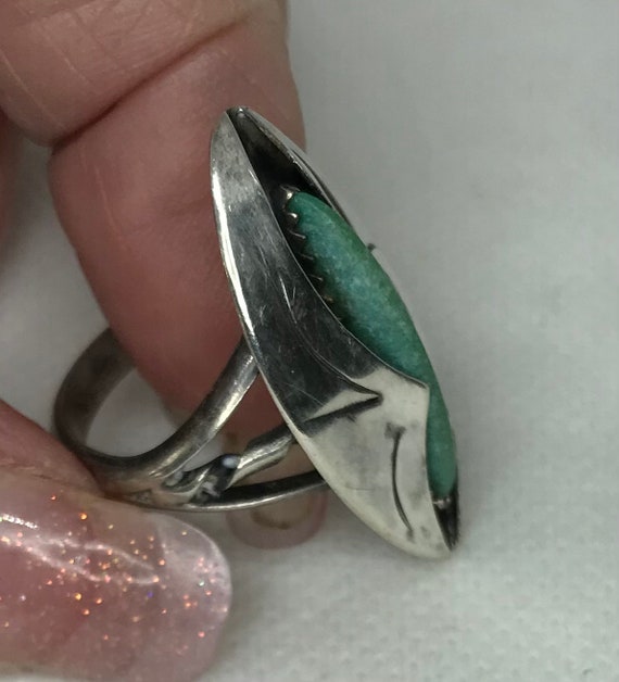 Beautiful vintage sterling silver and turquoise r… - image 4