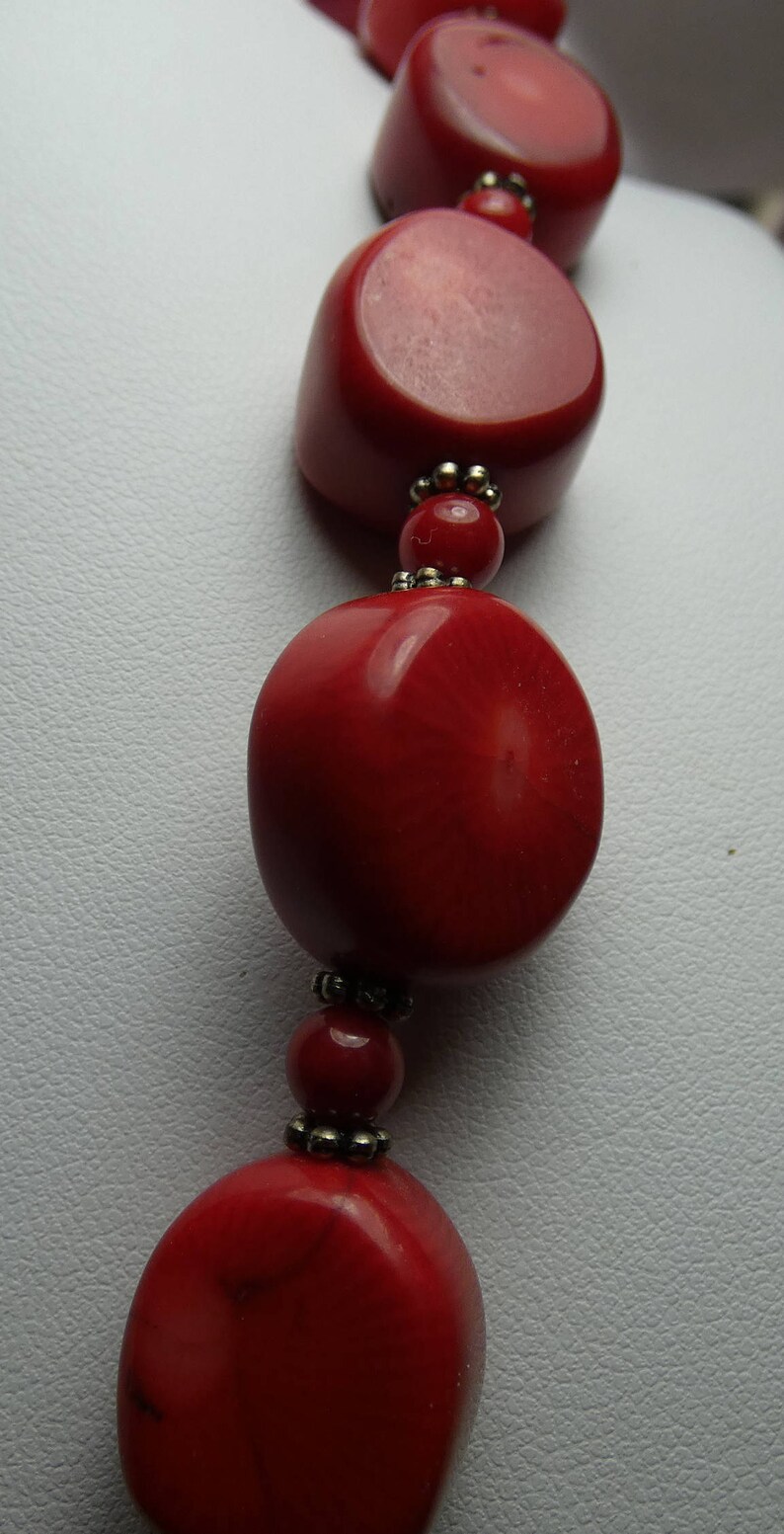 natural red coral-pendant 30X35mm-18 long beautiful carved 2197 red coral necklace 4.5 ounces