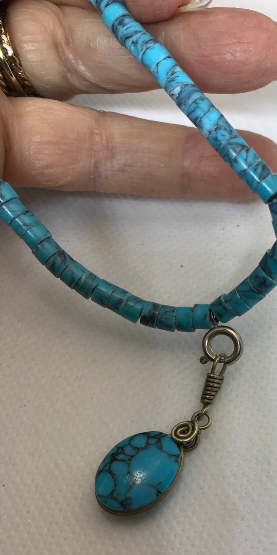 Two strands of turquoise beads.  18” long, one is… - image 1