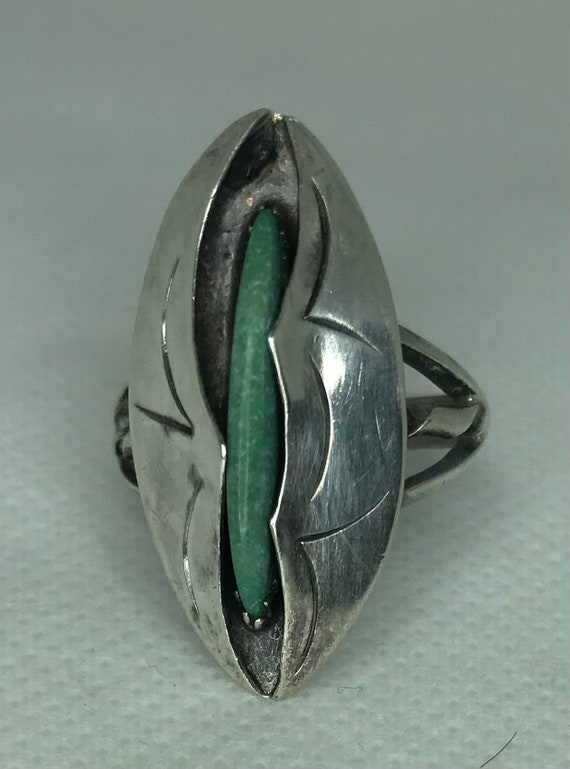 Beautiful vintage sterling silver and turquoise r… - image 6