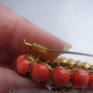 1890's CARVED SALMON CORAL brooch 34. image 5