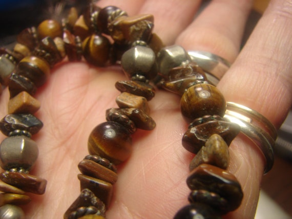 Beautiful Tiger Eye & Sterling Silver Necklace- T… - image 1