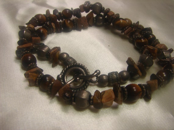 Beautiful Tiger Eye & Sterling Silver Necklace- T… - image 3