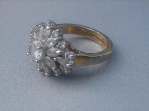 CZ Cluster Ring in 18KGE Size 7 428. Etsy Australia