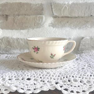Tazza e piattino vintage Johnson Bros English | Motivo a rose | Porcellana Made in England