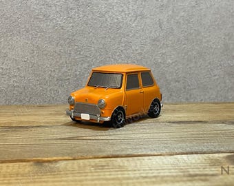 Modelo clásico Mini a escala 1:43 hecho a mano | Miniatura BMC Mini Cooper pintada a mano / BLMC Mini Cooper S Mk3 naranja