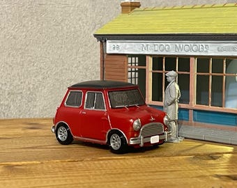 Modelo clásico Mini a escala 1:43 hecho a mano | Miniatura BMC Mini Cooper/Morris Mini CooperS Mk1 pintada a mano