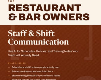 Restaurant Manager AI Guide: Staff Schedules, Policies, Training (PDF Download)