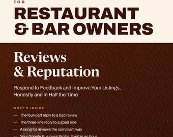 Restaurant & Bar Review Response Guide, AI Prompts for Google Business Profile (PDF)