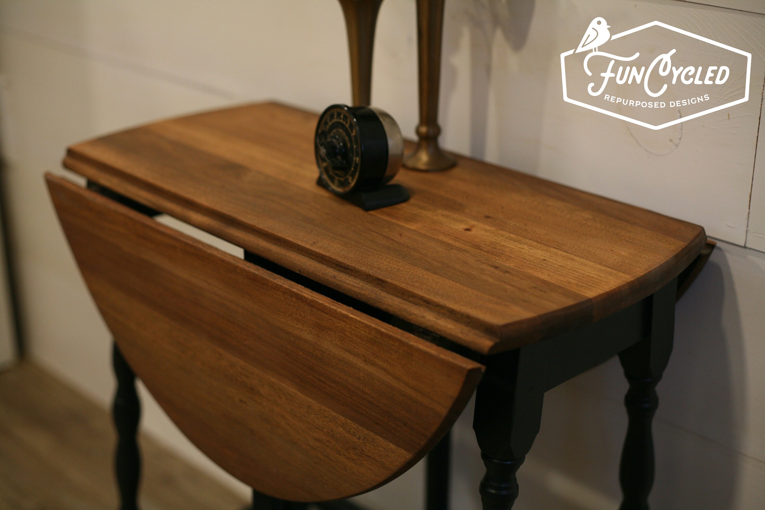 Black Drop Leaf Side Table - Etsy