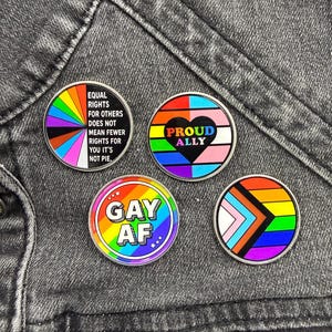 Pride Progress Flag Pin Back Button Set – 1 Inch LGBTQ+ Pride Pins
