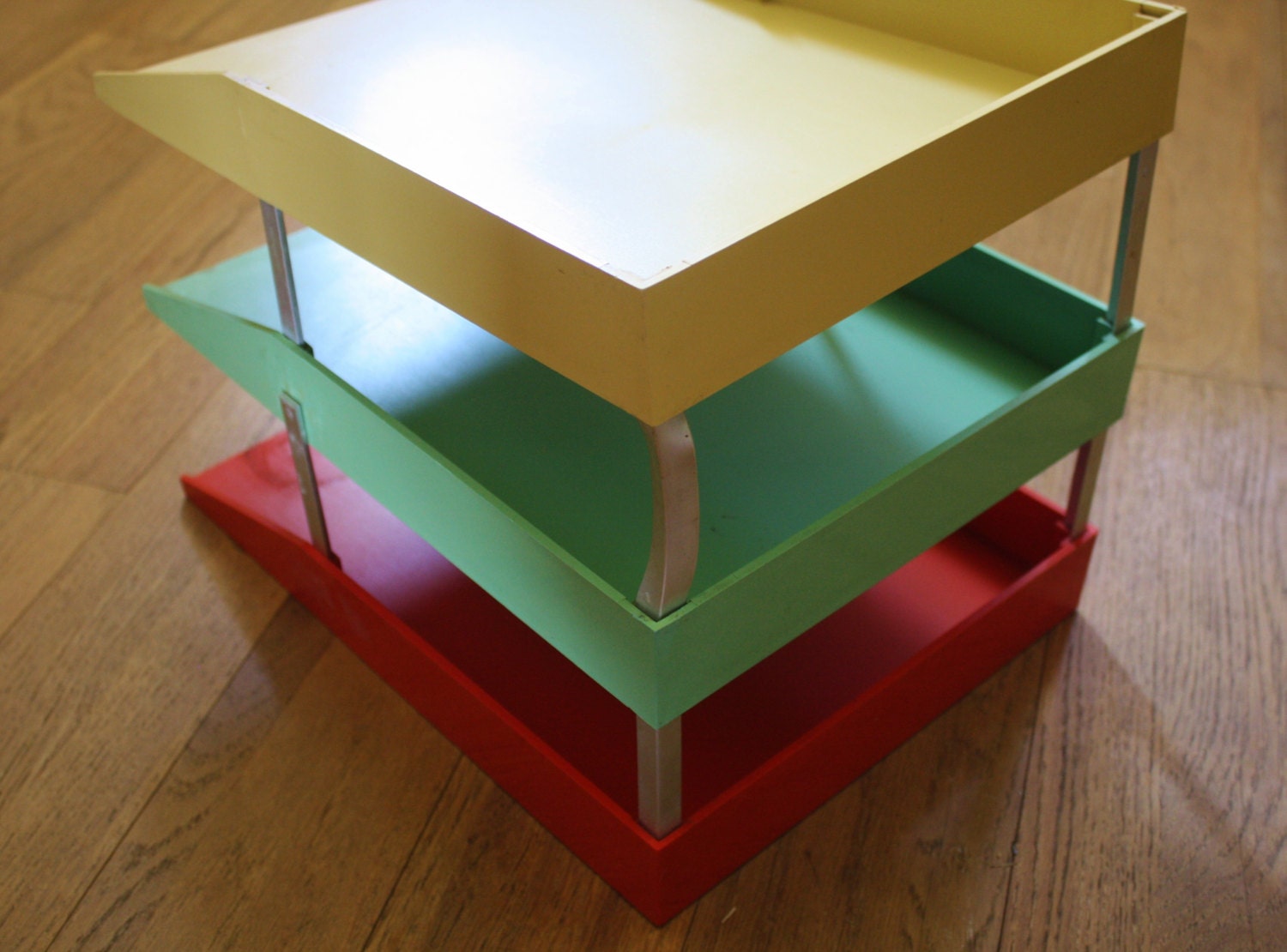 Retro atomic stackable file trays mod plastic office etsy