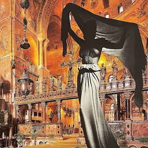 Veils: 11”x14” Fine Art Print-Surreal Paper Collage/ Divine Femme/ Witchy Art/ Contemporary Art/ Mystical Art