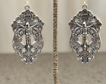 Cristo Rey Sliver Statement Earrings